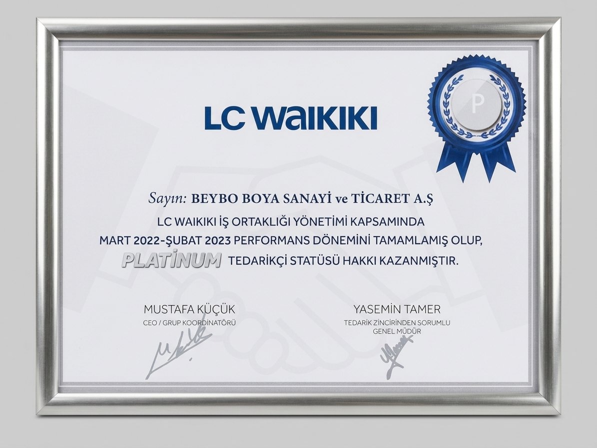 LC Waikiki Platinum Tedarikçi Belgesi 2022-2023